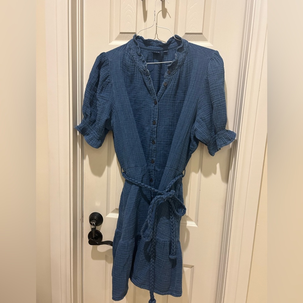 Gap crinkle Gauze denim dress size 16